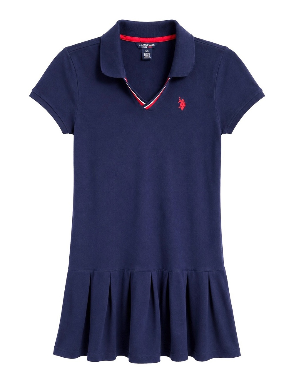 U.S. Polo Assn. Navy Polo Dress with Red Trim